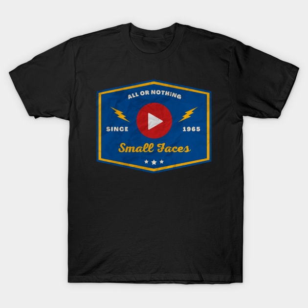 Small Faces // Play Button T-Shirt by Blue betta